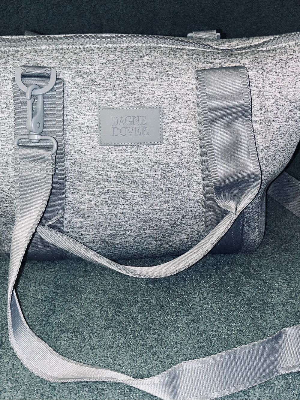 Dagne Dover Gray Duffel Bag with Adjustable Strap Landon Carryall Med